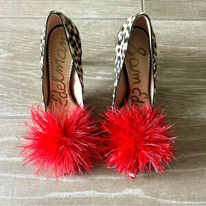 Sam Edelman Leopard Heels with Red Accents